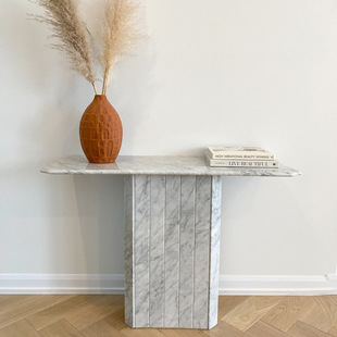 Simple Modern Designer Entrance Table Distinctive Natural Marble Creative Living Room Wall Light Luxury Entrance Entrance Table