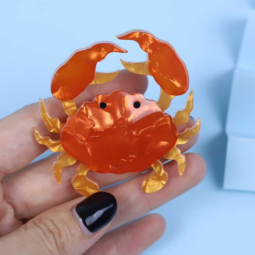 Unisex Gender Cute Pin Crab Arylic Stoving Varnish Unisex Brooches