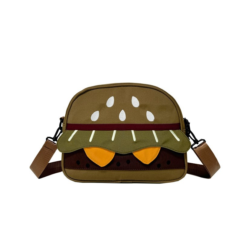 귀여운 미국 햄버거 작은 천 가방 2024 새로운 스타일 맞춤형 작은 배낭 어깨 크로스 바디 가방 생일 선물