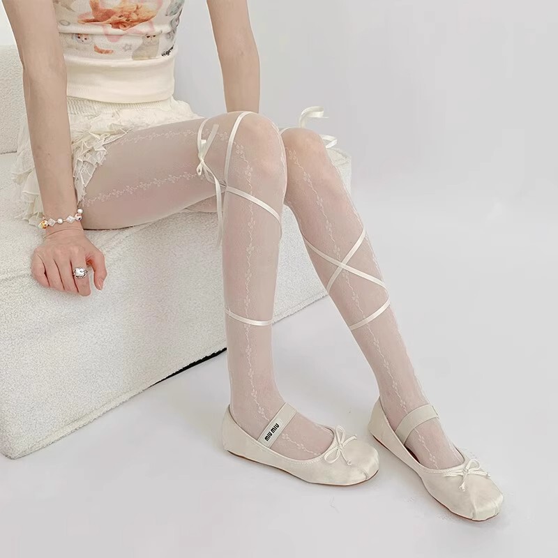 Ballet Style Lace Girl Summer Ultra-Thin Calf Strap Black Silk Sweet Cool Sexy Pure Lust Pantyhose Ballet Style Lace Girl Summer Ultra-Thin Calf Strap Black Silk Sweet Cool Sexy Pure Lust Pantyhose