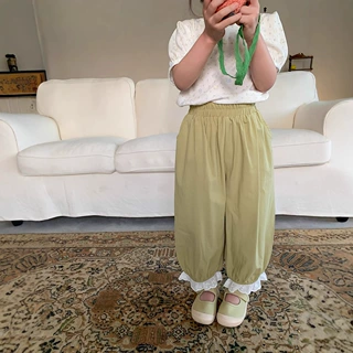2026年男女童休闲裤时髦裤脚花边裤防蚊裤春秋韩范儿童宽松裤子
