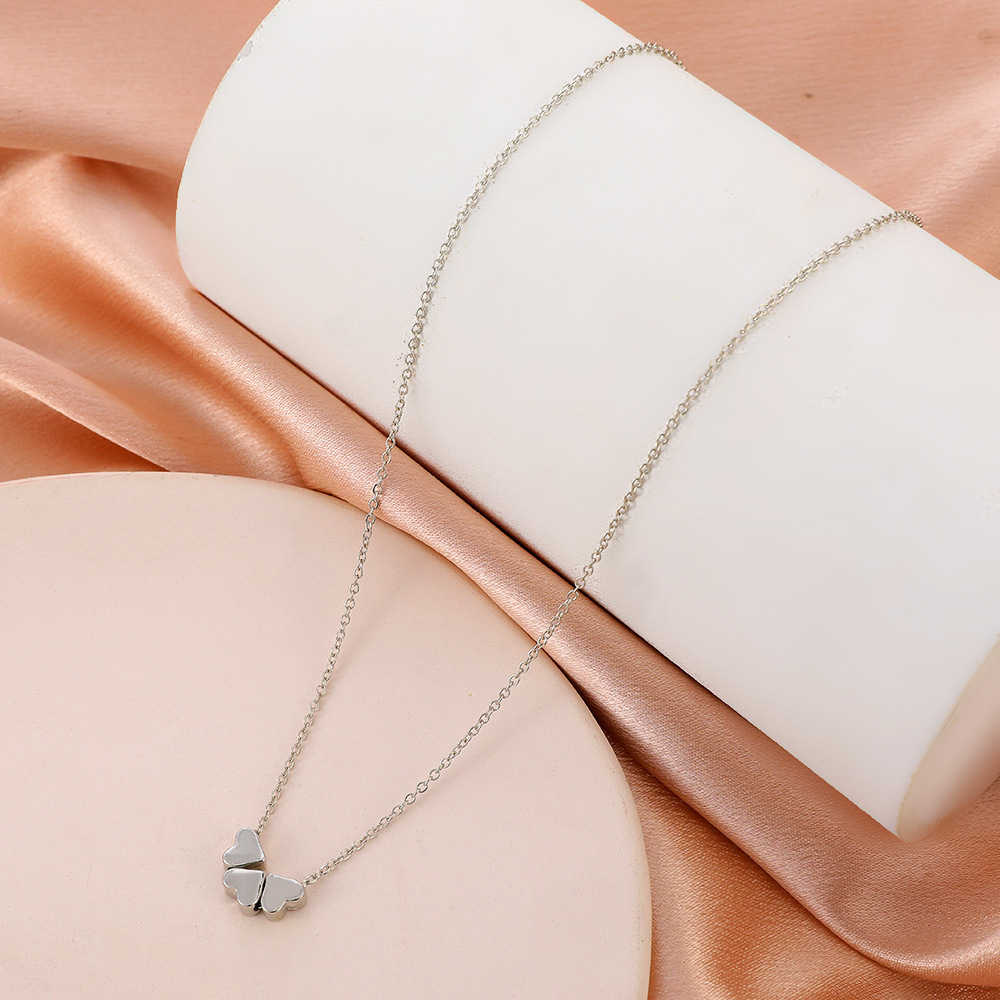 New minimalist and fashionable collarbone chain, geometric heart shaped heart-shaped long sweater chain necklace_voghion.com