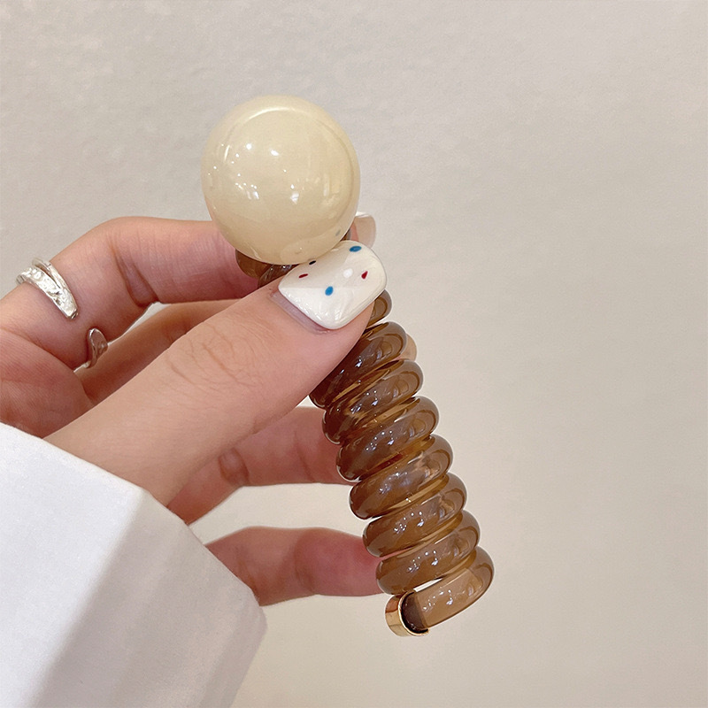 クロスボーダー編み込み電話コードヘアゴムパールストレート編み込みツール女性のハイポニーテールバブル編み込みヘアロープヘアアクセサリー|undefined