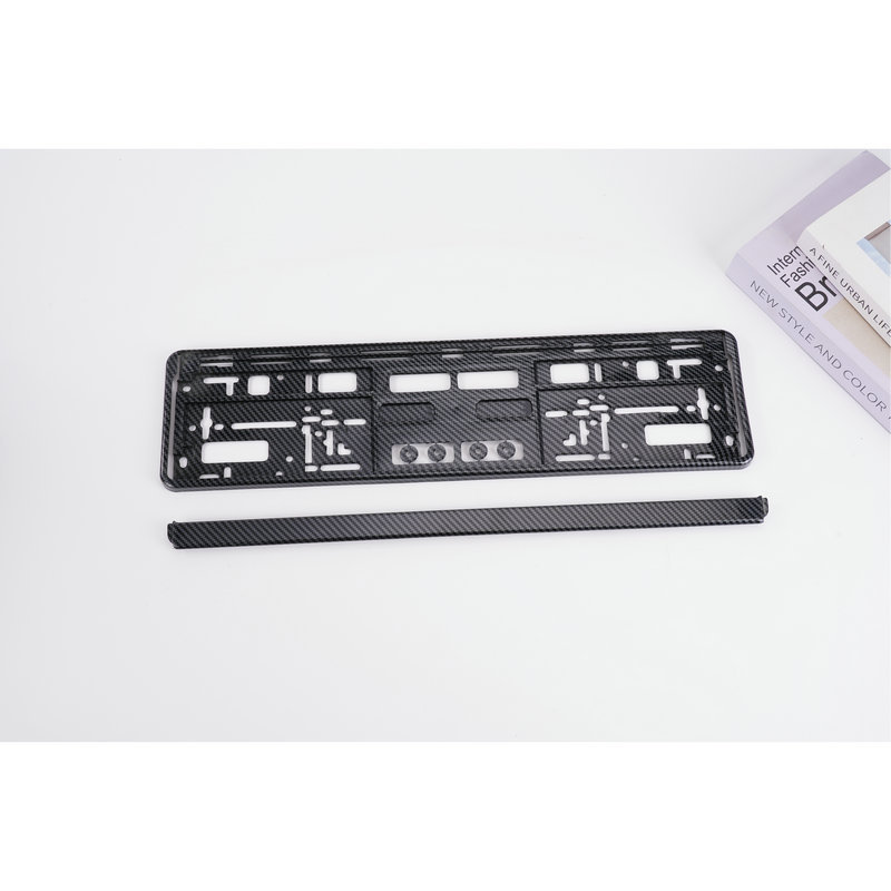Factory-made European standard carbon fiber pattern ABS license plate holder, EU universal car license plate frame, cross-border best-selling license plate holder