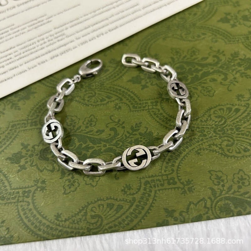 Gucci Double G3G Bracelet Vintage Retro Interlocking Letter Double g Bracelet Fashionable Versatile Trendy Unisex Hand Accessory