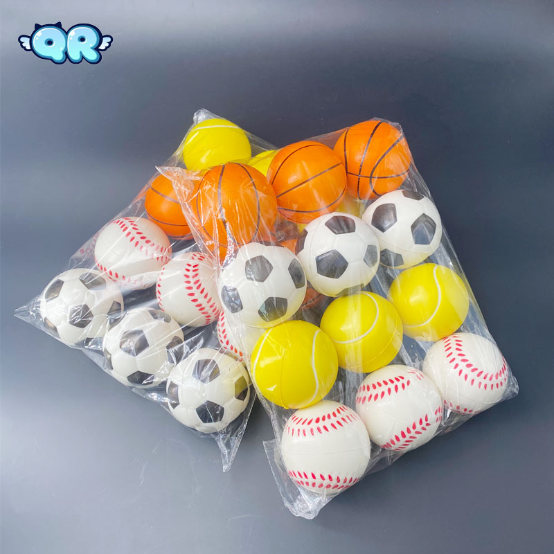 pu foam decompression ball 63mm children's toys foam sponge basketball vent football tennis decompression football