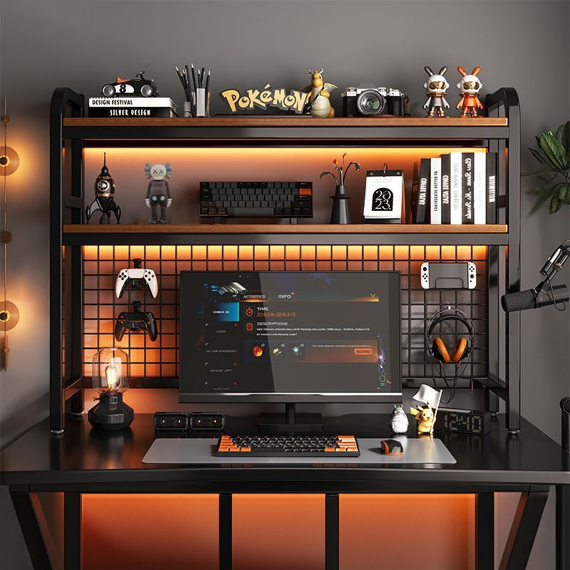 Desktop Storage Rack Computer Desk with Hole Board Bookshelf Desk Storage Rack Multi-Layer Student E-Sports Style Organizing Rack