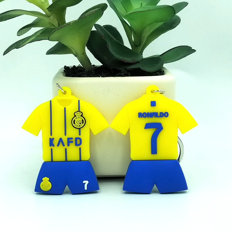 Juve Riyadh Cristiano Ronaldo AC Inter Roma Star Jersey Keychain PVC Soft Rubber Keychain Pendant Gift