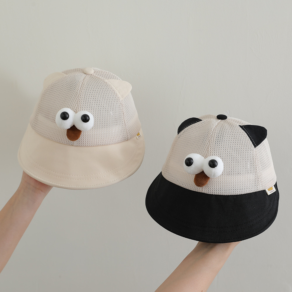 Sombrero para niños, estilo fino de verano, malla divertida y transpirable, sombrero de visera de ala grande, sombrero de protección solar para bebés para hombres y mujeres