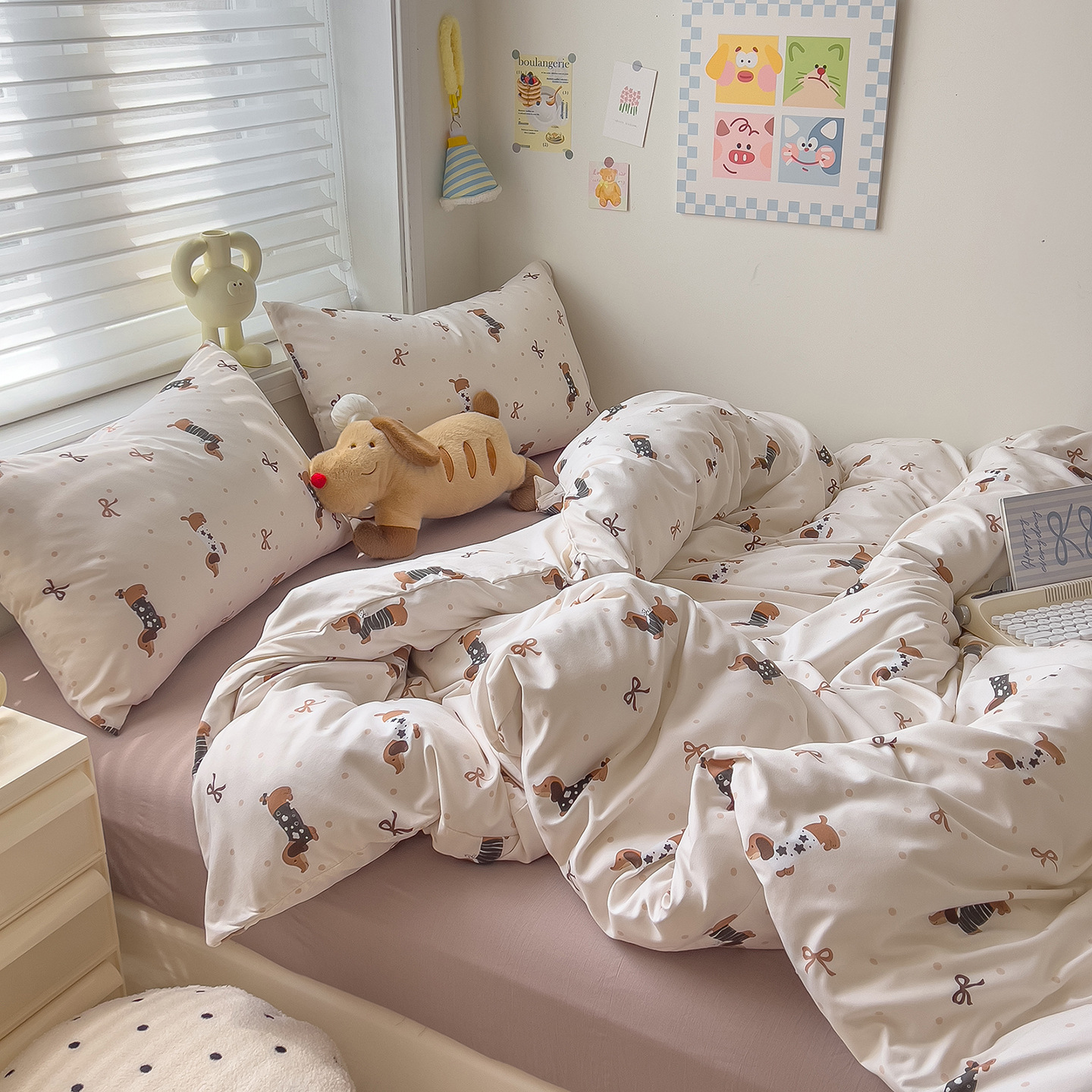 Madre y bebé clase A dormir desnudo algodón cuatro piezas cubierta sábanas de cama super suave cama dormitorio gaza tres piezas