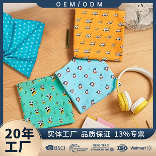 Cotton Printed Handkerchief Portable Sweat Wipe Decorative Small Square Simple Fashion Pocket Square Personalized Square Source Manufacturer
