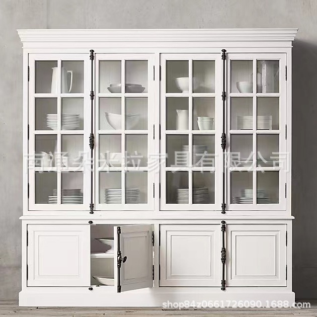 American modern minimalist glass door storage display cabinet multi-purpose double door four door dining room Wine Cabinet sideboard cabinet