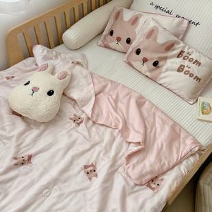 Cartoon Bobo Rabbit 80 Tencel Summer Cool Quilt Four-piece Set Children's Summer Quilt Cute Summer Skin-friendly Thin Quilt