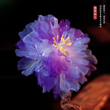 古风绢花发夹汉服仿真花甜美花朵边夹头饰后压马面裙古装发饰配饰