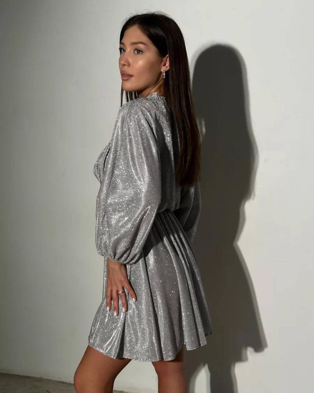 Daily Occasion Wholesale Women's Elegant Solid Color Daily V Neck Long Sleeve Sheath Dress