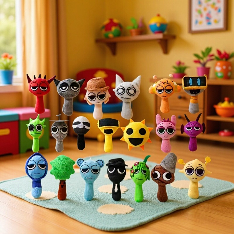 Cross-Border New Product Sprunki Plush Rhythm Box Incredibox Doll Game Peripheral Plush Toys