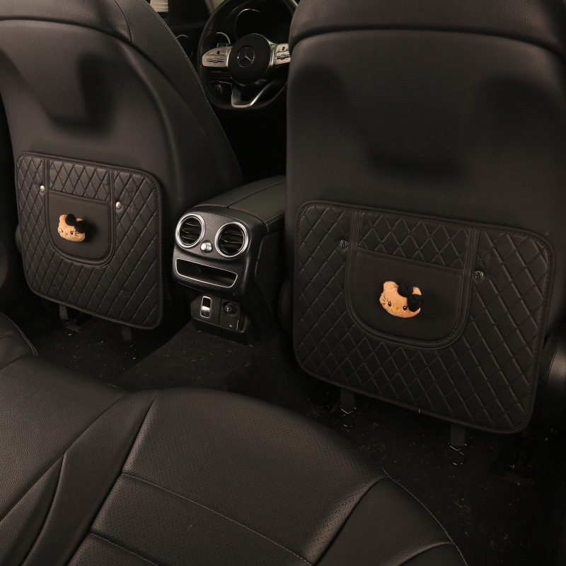Casual Ladies Cute Cartoon Chair Back Anti-Kick Pad Car Seat Back Anti-Fouling Pad Seat Back Pocket Hanging Type