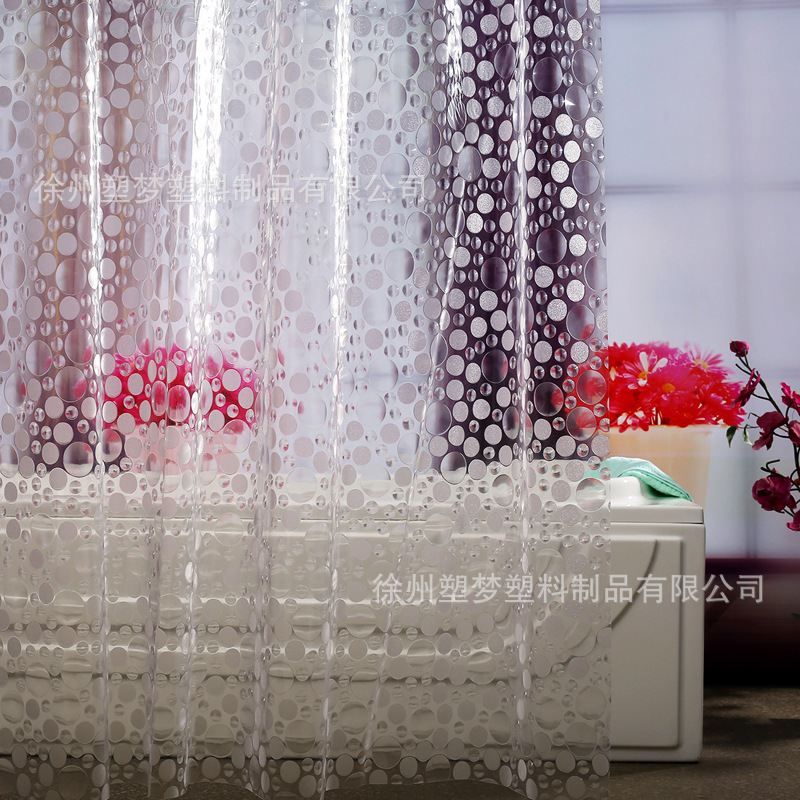 Cross-Border 3D Transparent Shower Curtain with Water Cube and Pebble Design, No-Drill Bathroom Shower Partition Curtain Cross-Border 3D Transparent Shower Curtain with Water Cube and Pebble Design, No-Drill Bathroom Shower Partition Curtain