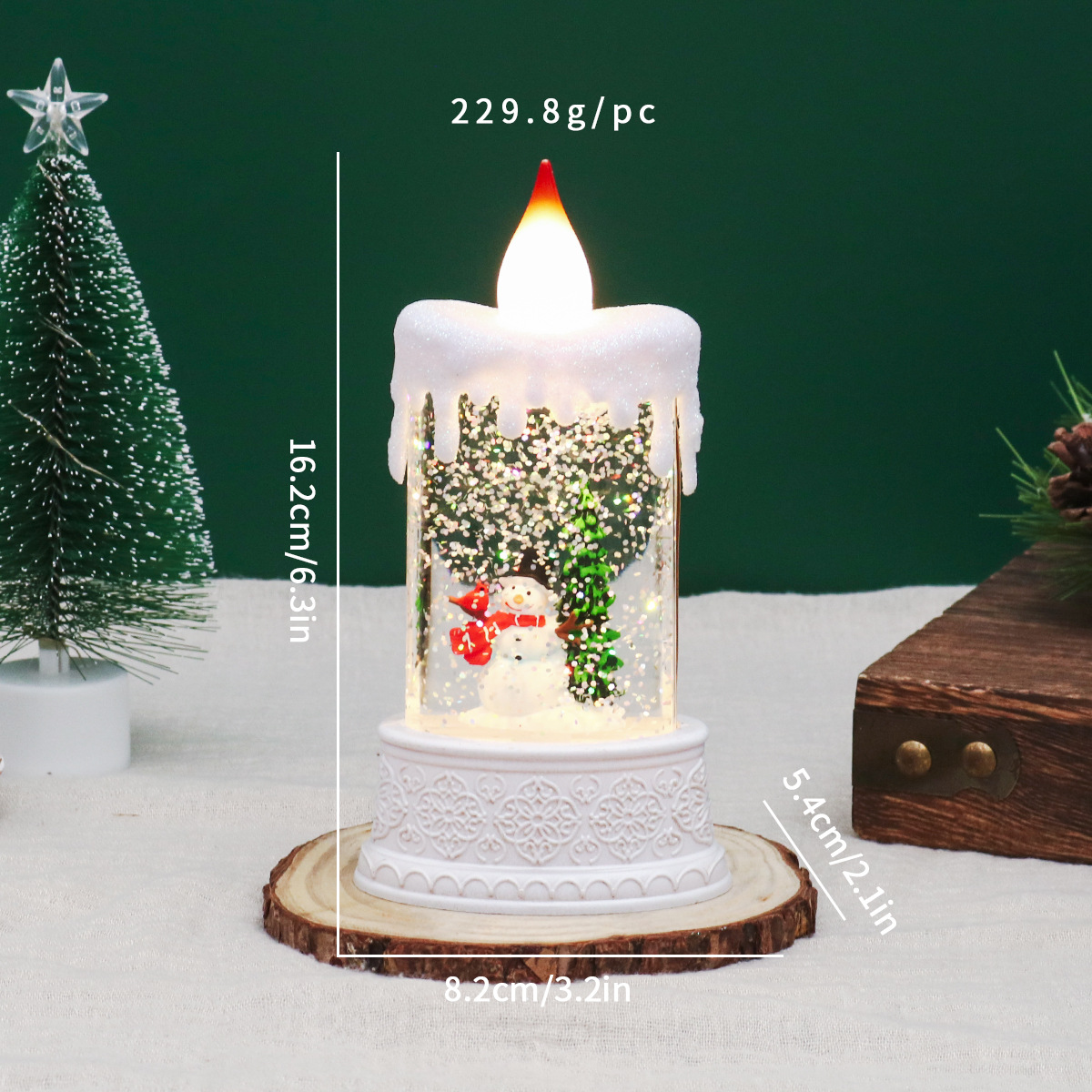 Nuevo agua de Navidad lámpara de vela luminosa lámpara de viento decoración de Santa Claus pequeño regalo de árbol de Navidad
