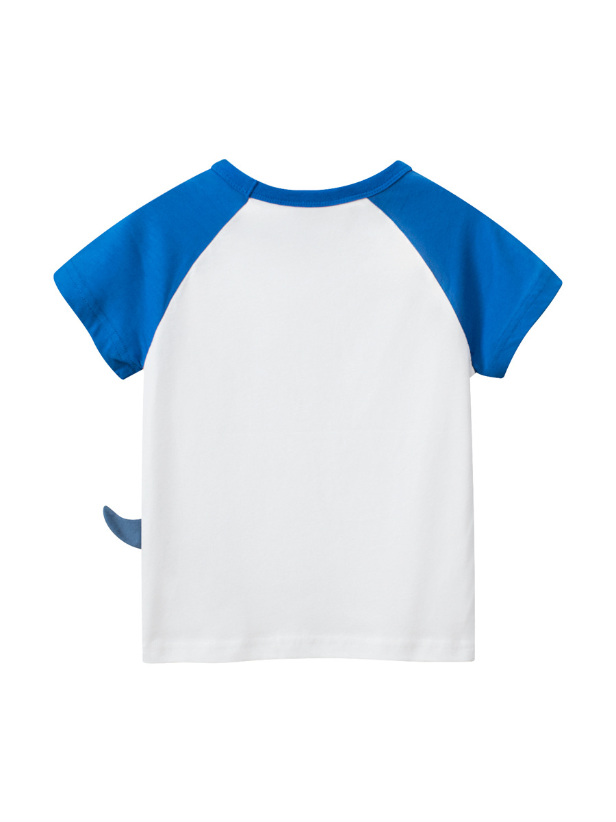 27kids marca ropa para niños verano nuevo estilo coreano dibujos animados para niños dinosaurio camiseta impresa de manga corta cabello de una pieza image 6