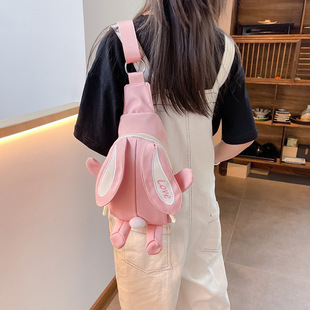 Children's Bags Women's 2024 Summer New Cute Rabbit Ears Shoulder Crossbody Bag Japanese Style Casual Chest Bag Women's Trendy