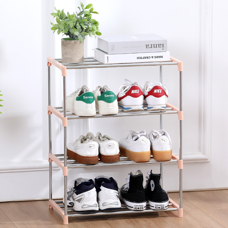 Zapato simple estante de acero inoxidable estante hogar estudiante dormitorio multi-capa de ahorro de espacio zapatos de almacenamiento rack zapato gabinete al por mayor