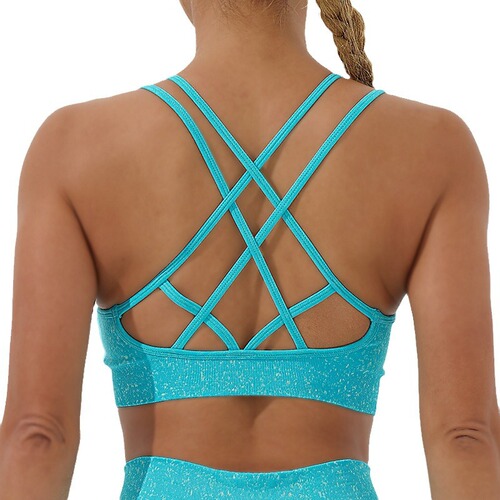 lulu nude sports bra women's training fitness vest shock-proof push-up yoga bra cross beautiful back wear