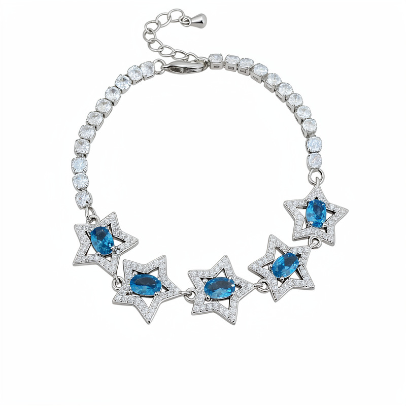 Zircon oval hueco pulsera estrella ligera de lujo nicho de alta sensación pulsera temperamento exquisito joyería de moda versátil image 6