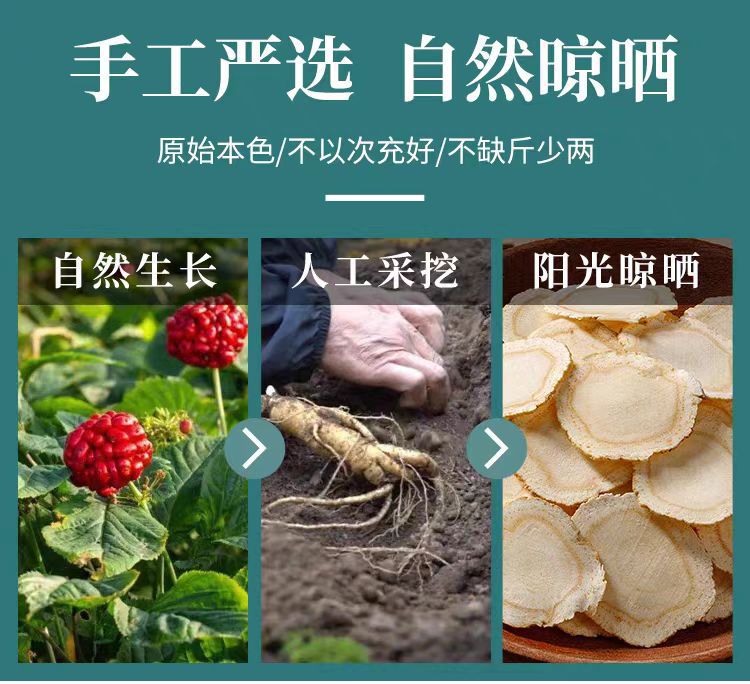 Canadian American Ginseng Slices (Panax quinquefolius) — 500g Dried Hua Qi Shen Root Slices overview