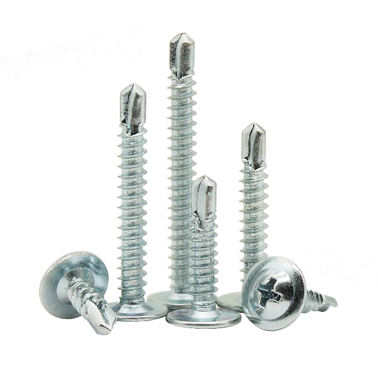 아연 도금 된 크로스 대형 플랫 헤드 와시 패드 드릴 테일 스크류 셀프 태핑 도브 테일 스크류 라운드 헤드 스크류 M4.2
