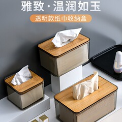 透明なティッシュボックスのリビングルームの引き出し箱