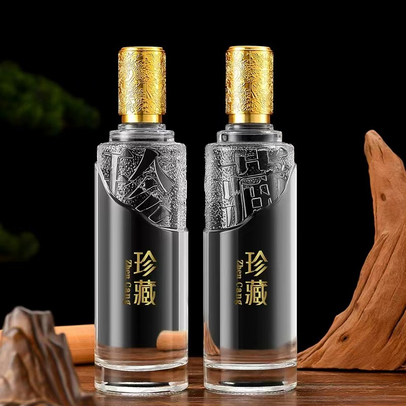 厂家直销500ml加厚玻璃酒瓶精致白酒玻璃瓶保健药酒瓶空瓶丝印ogo