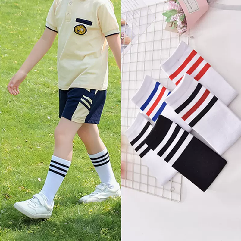 新品三条杠条纹儿童小腿袜 中长筒袜儿童袜学校统一配礼服校服袜