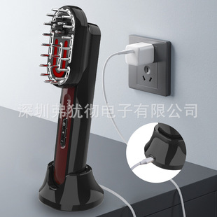 Multifunctional EMS micro-current electric massage comb blue and red hair growth comb scalp care instrument medicine comb hair growth instrument