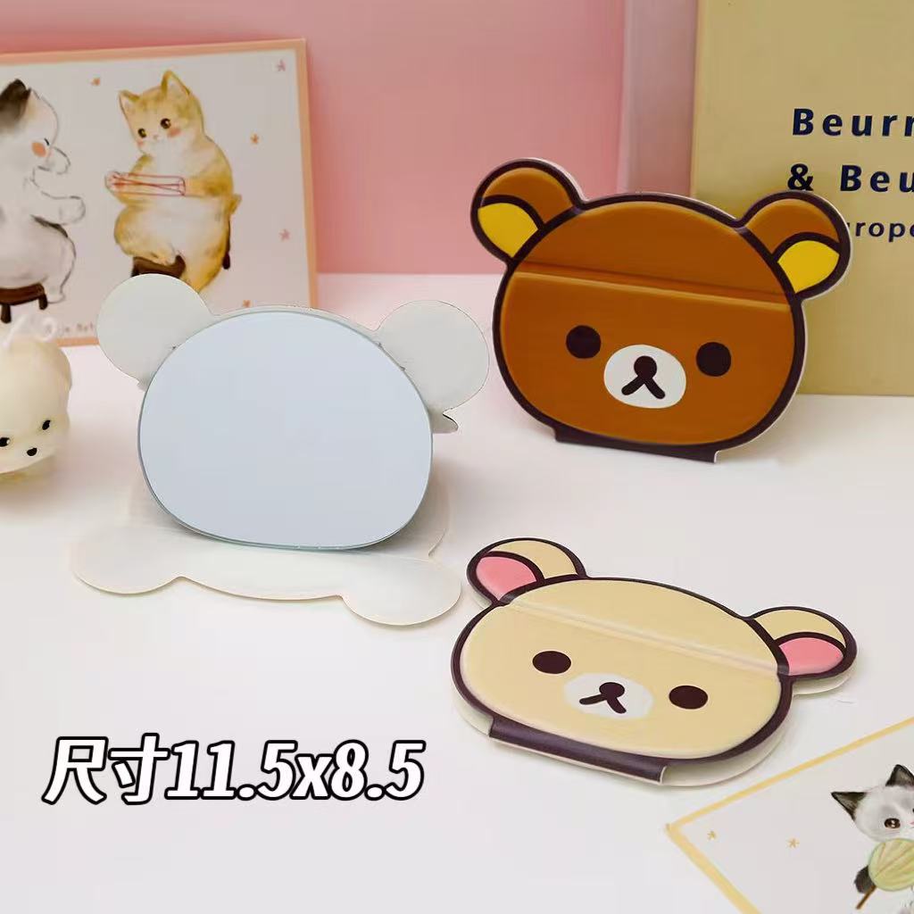 かわいい化粧鏡折り畳み小鏡旅行は学生寮用オフィスデスクトップ鏡化粧鏡を持ち歩いている