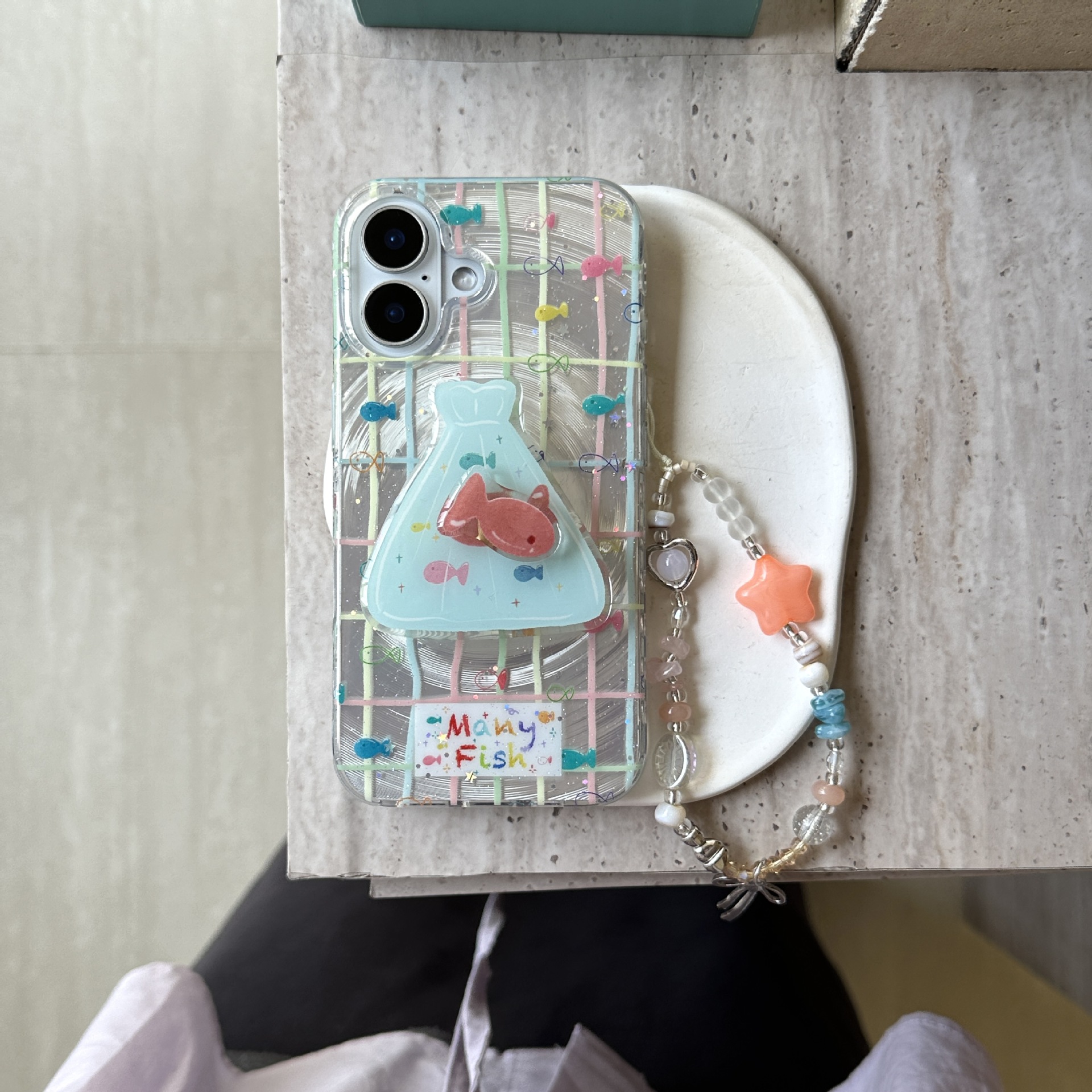 Línea de color de verano Vortex Pez para Apple 16ProMax funda para teléfono 15/14 Nuevo 13 Pareja 15Pro