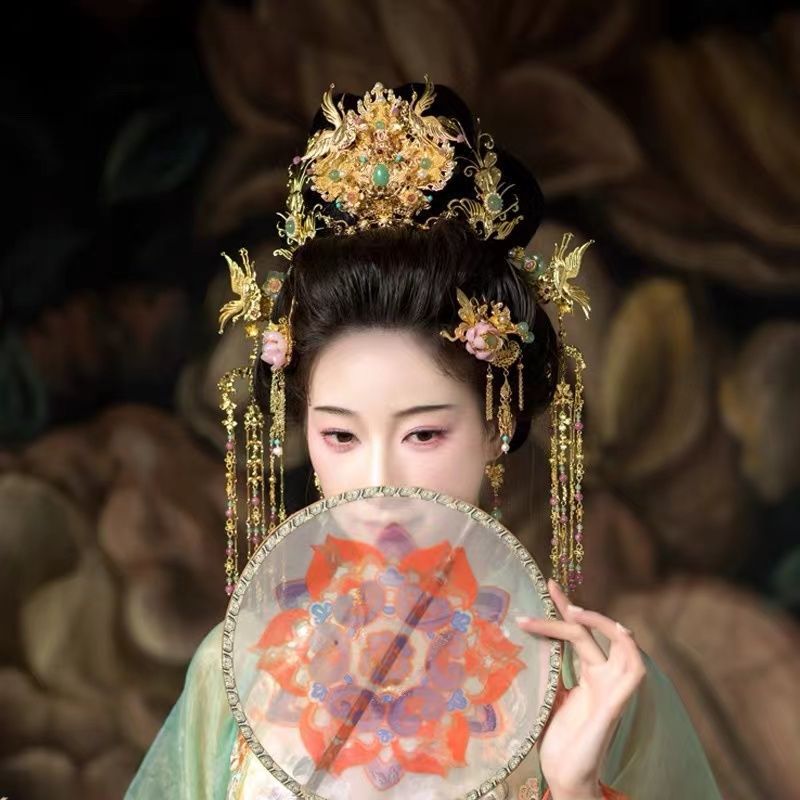 超仙原创古风汉服夏日仙侠凤发冠圣母流苏发簪子百搭明制发饰全套
