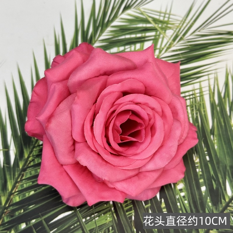 Franela artificial flor Rosa cabeza ramillete rojo boda flor pared tiro apoyos flor artificial arco flor artificial al por mayor