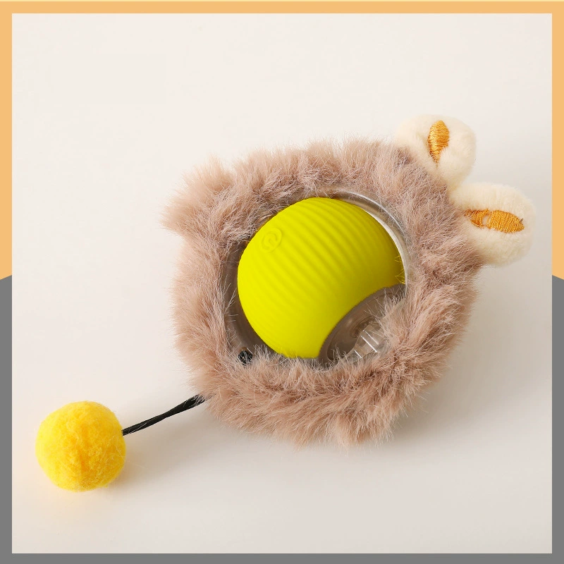 Interactive smart pet toy ball, automatic jumping with sounds, replaceable rope/tail options