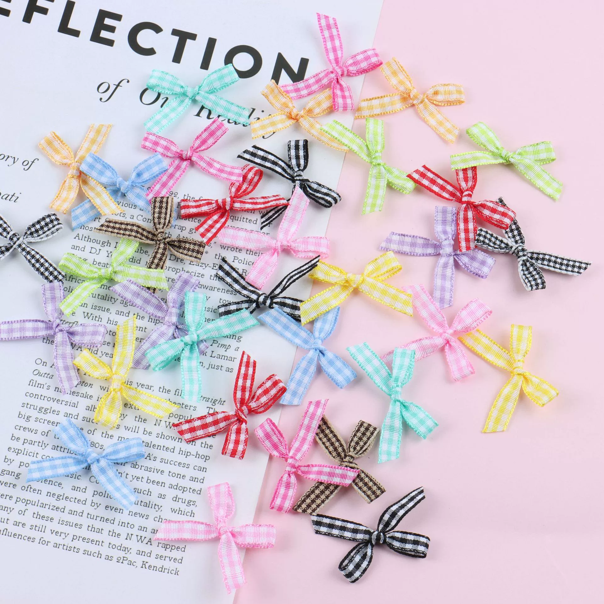 2 балла шотландская клетка рука играет лук Нижнее белье аксессуары маленький лук аксессуары одежда аксессуары ленты лук