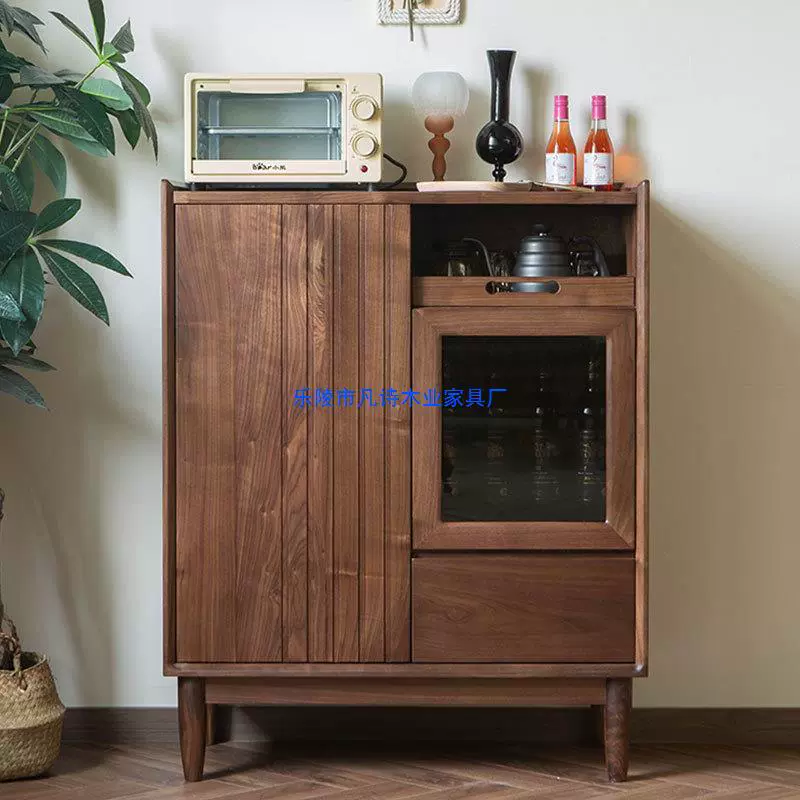 Нордический Черный грецкий орех деревянный сервант Современная гостиная диван боковой шкаф простая мебель для хранения столовой