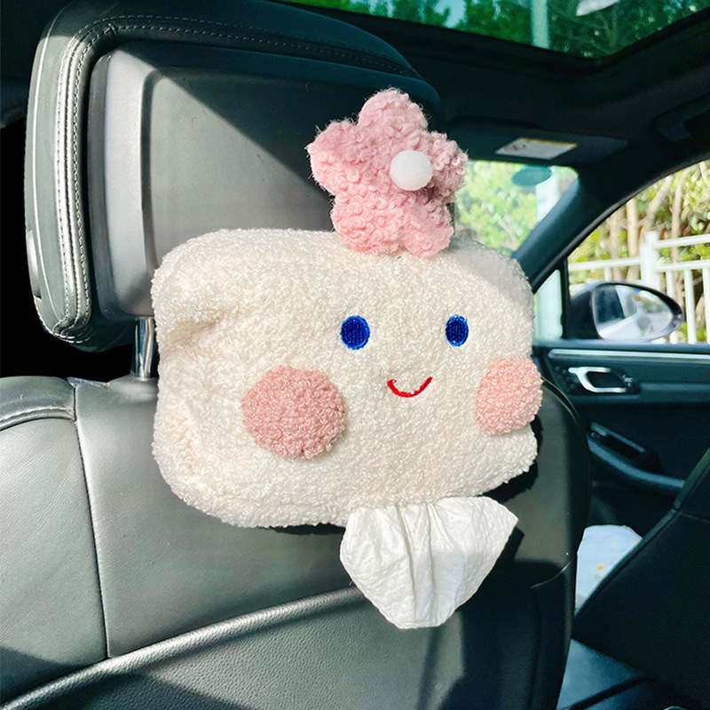 Car tissue box/set — Chezai Katong Zhijin He Visor Tissue Holder - flower-tissue-elastic-band-non-elastic-buckle