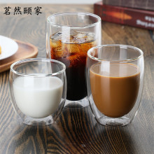 厂家批发加厚双层玻璃杯 蛋形杯 隔热家用咖啡杯水杯果汁杯牛奶杯