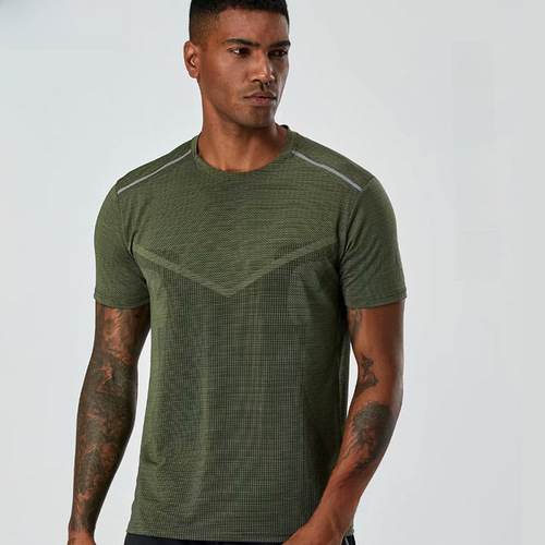 Amazon men's short-sleeved sports T-shirt, quick-drying running clothes, training top, fitness clothing, casual wear