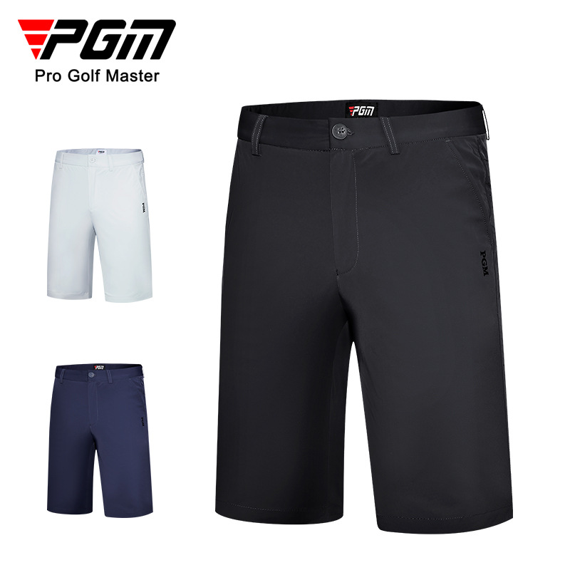 Quần short golf nam PGM vải co giãn thoáng khí — KUZ152-Màu đen, KUZ152-màu xanh hải quân, KUZ152-Màu xám nhạt