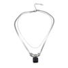 South Korean black goods, brand pendant, design small chain for key bag , necklace, with gem, simple and elegant design