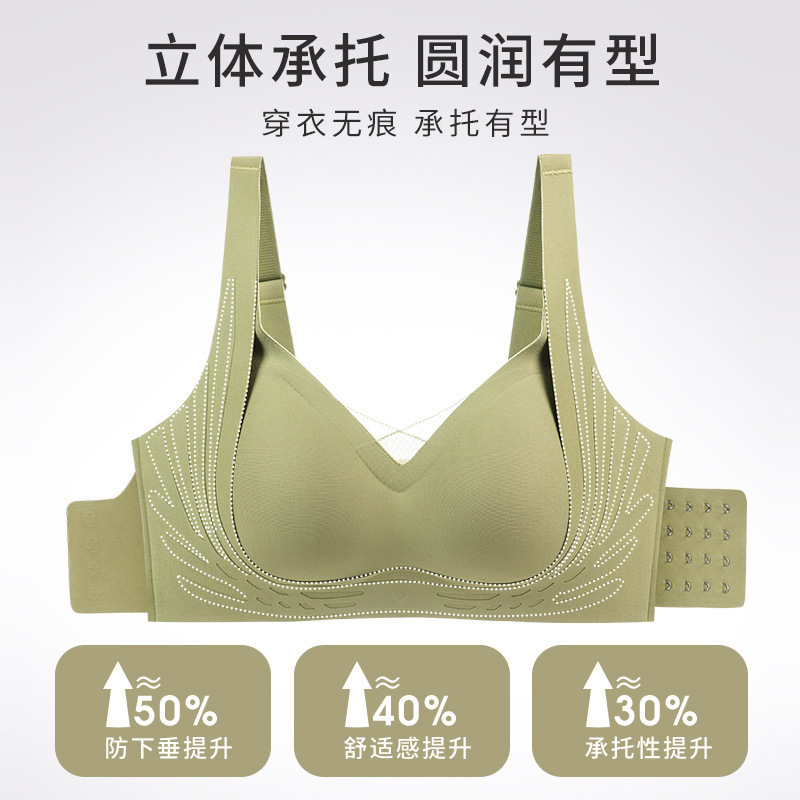 GRACEWELL/婷美软支撑小胸聚拢收副乳防下垂无痕薄款文胸无钢圈棉|undefined