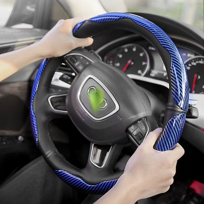 Customized Suitable for Bmw, Mercedes-Benz and Byd Cassette High-End Car Handlebar Cover Laser Carbon Fiber Pattern Steering Wheel Cover