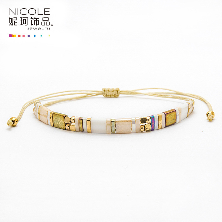 Europa y América pulsera personalizada playa verano TILA joyería con cuentas insta Internet celebridad Bohemia joyería de Nike image 19