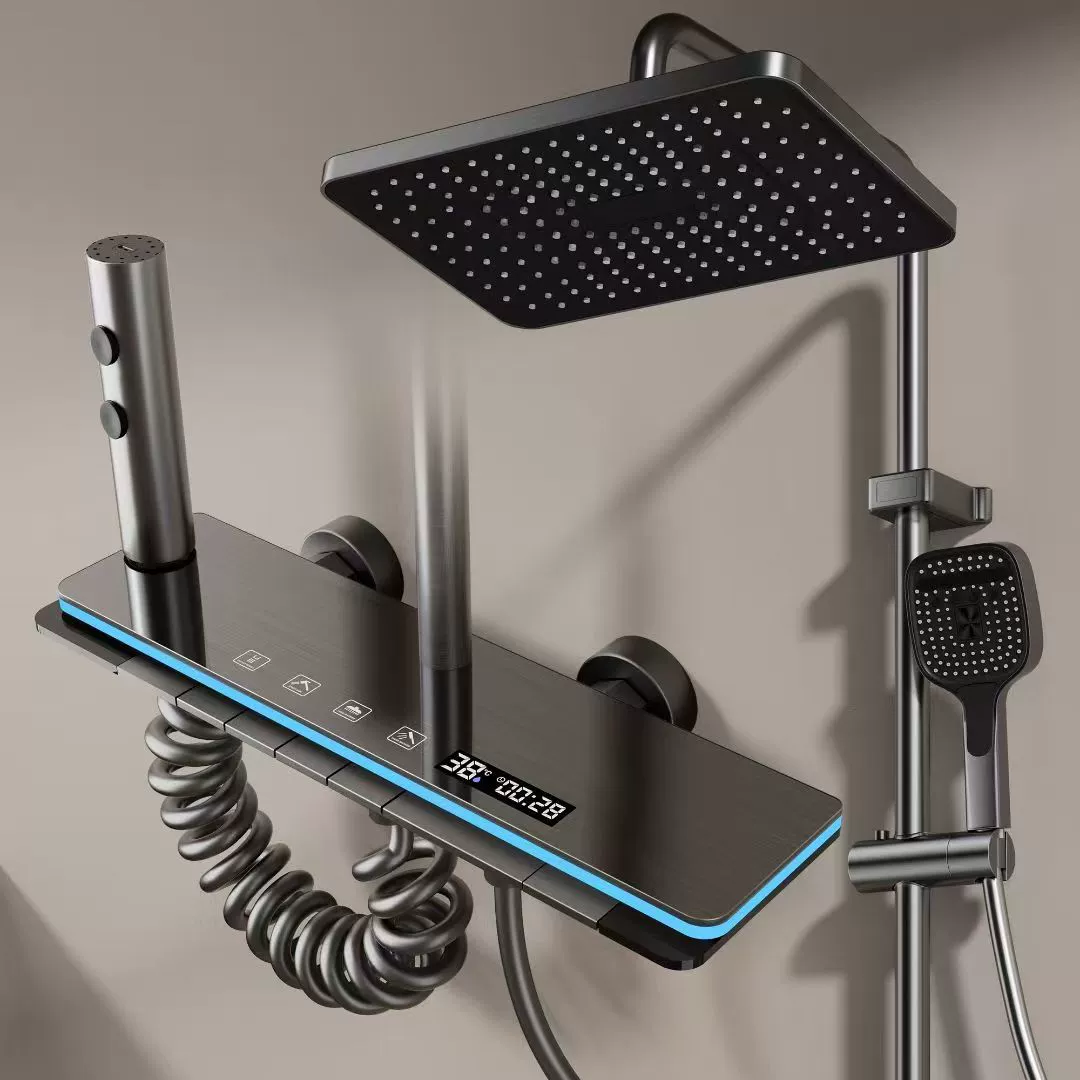 Полный комплект душевой системы, набор для душа, комплект из меди для ванной, термостатический душ, ванна, душ-панель